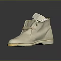 Beige High Top Casual Shoes With Lace Up Design And Rubber Sole