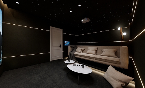 Modern video room small cinema 3d model