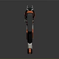 Futuristic Modern Weapon Gun With Vibrant Orange Blue White Sleek Design