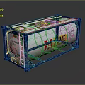 ACME Industrial Tank Container With Blue Frame And Metal Storage Structure