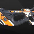 Modern Orange And Black Weapon With Sleek Design Scope And Tactical Components 3d model