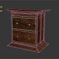 Wooden Storage Cabinet With Two Drawers And Solid Wood Structure