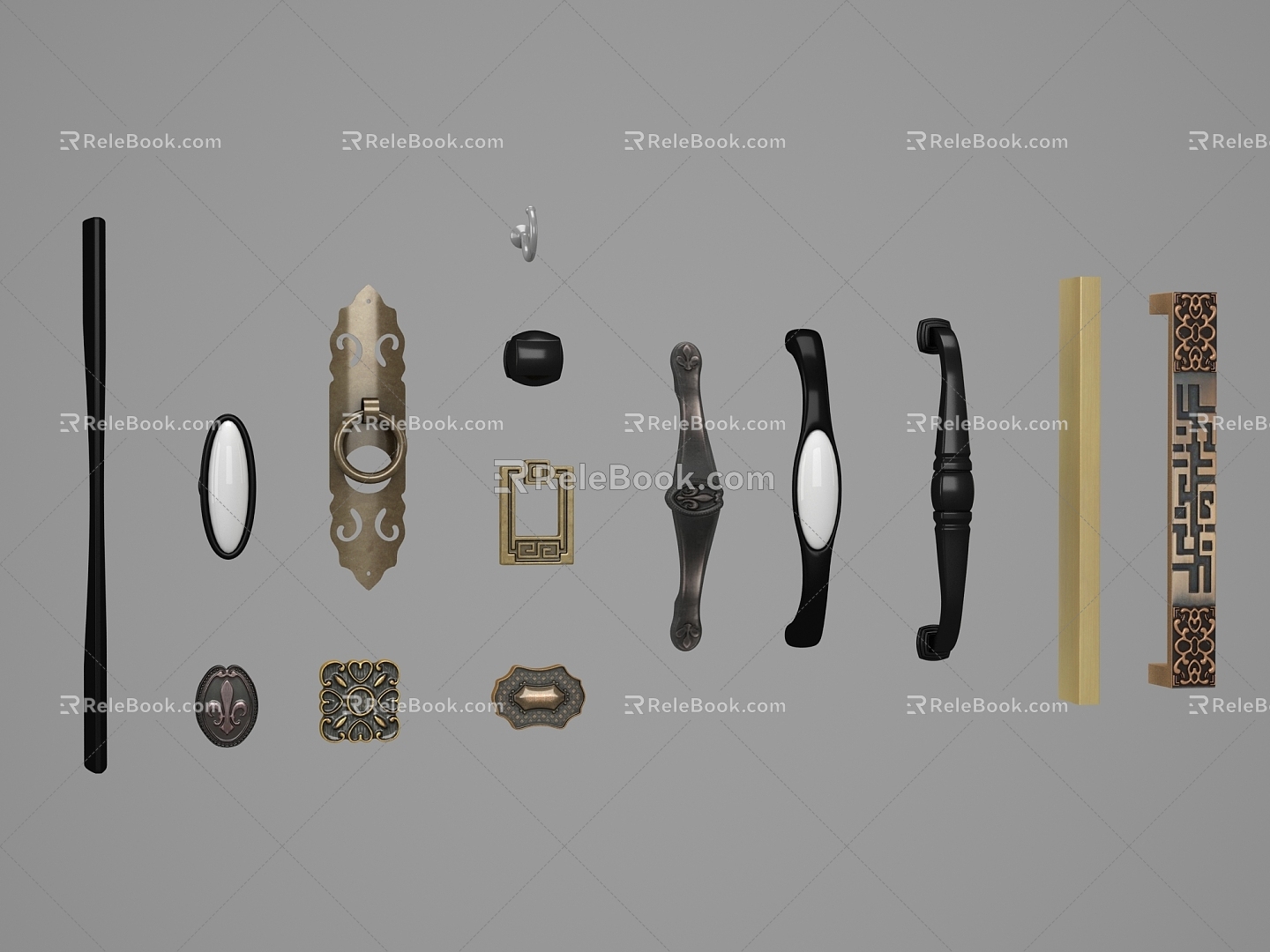 Classical handle metal handle 3d model