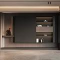 Modern Wooden Bookcase Interior Design With Built in Shelves And Storage Lighting
