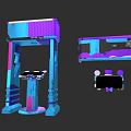 Modern Electronic Appliances 3D Model With Vibrant Purple Blue Stylish Structure