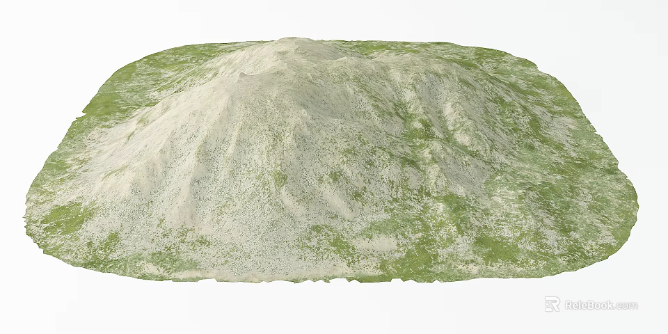 Natural Garden Landscape With Hilly Terrain And Lush Green Vegetation Patches 3d model 