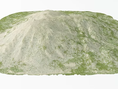 Natural Garden Landscape With Hilly Terrain And Lush Green Vegetation Patches 3d model