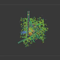 Aerial Planning of Modern Urban Architectural Development With Tall Buildings Greenery And Roads