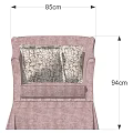 Pink Upholstered Single Sofa With Patterned Cushions And 94cm Dimensions