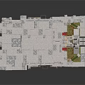 Grand Interior Hall With Symmetric Geometric Wall Decorations Central Entrance Patterned Carpet And Stone Flooring