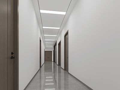 Ordinary simple office corridor 3d model