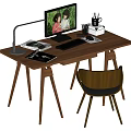 Wind Computer Table and Chair Combination Log Wind Computer Table and Chair Combination 3d model