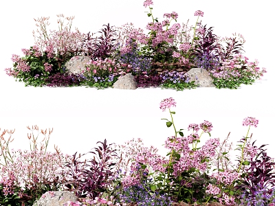 modern shrubs flowers flower glasses flower bed plant combination flowers potted model