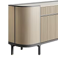 Modern Console Cabinet And Sideboard With Wooden Texture Metal Legs And Storage Design
