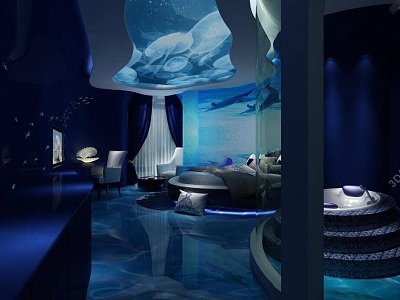 Ocean Theme Hotel Modern Rooms model