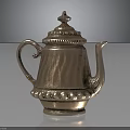 Vintage Silver Teapot With Decorative Engraved Patterns And Ornate Lid And Base