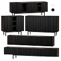 Modern Entryway Cabinet And Side Cabinet With Vertical Slat Design And Storage Space
