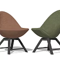 Modern Brown And Green Dining Chairs With Velvet Fabric And Black Metal Legs