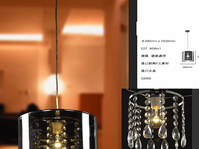 Modern Minimalist Crystal Chandelier with Iron and Glass Structure Export Quality Design 3d model