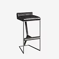 Sleek Modern Bar Stool With Leather Seat Backrest And Metal Frame 3d model