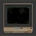 Vintage Retro CRT Computer Monitor With Beige Casing And Classic Display Screen