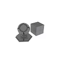 Gray Stone Spherical Components With Hexagonal Bases And Sculptural Design 3d model