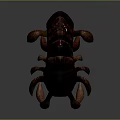 Detailed Game Movie Monster Character With Multi Legs And Dark Red Design