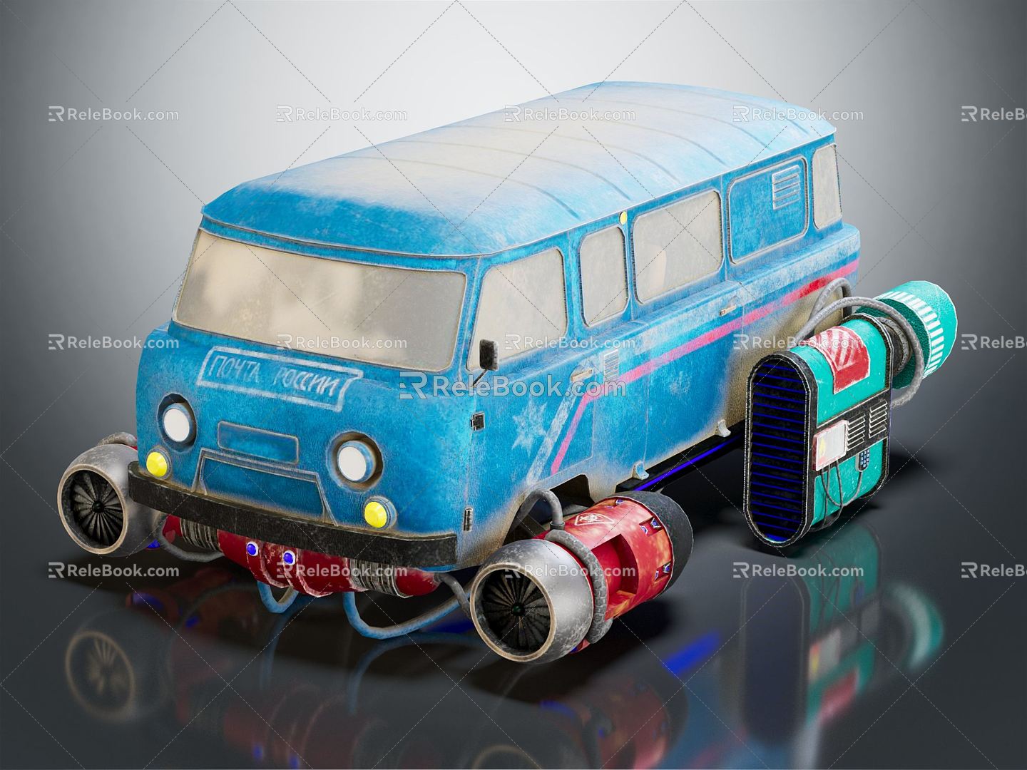 Sci-Fi Bus Industrial LOFT Bus 3d model