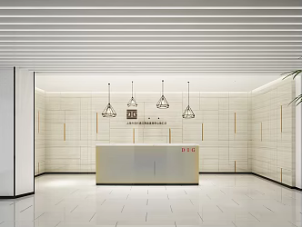 Modern Front Desk Front Desk Lobby 3d model