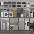 Various Modern Household Appliances Display Including Washing Machines Refrigerators Air Conditioners And Ovens