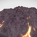 Volcanic Peak Mountain Range Volcanic Terrain 3d model