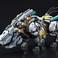 Futuristic Robotic Dog With Mechanical Structure Glowing Blue Lights And Detailed Armor