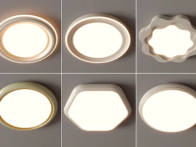 Ceiling Lights With Various Shapes 3d model