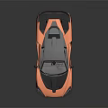 Sleek Rose Gold Sports Car With Gray Roof Large Rear Wing and Aerodynamic Design