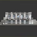 Birds Eye View Planning of Two Story Building With Balconies Windows Roof Structures and Staircase
