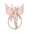 Rose Gold Fairy Figurine with Delicate Wings Standing in Circular Ring Decorative Ornament