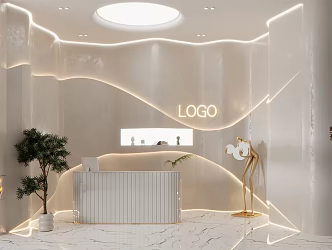 Quiet front desk reception hall 3d model