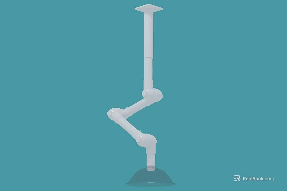 Commercial Equipment Flexible Adjustable Arm With Movable Ventilation Hood For Industrial Applications 3d model 
