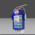 Blue Pepsi Vending Machine With Straw And Colorful Drink Selection 3d model