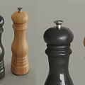 Elegant Black And Wooden Pepper Mills Stylish Kitchen Appliances For Modern Home Kitchens