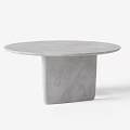 Round Concrete Dining Table With Irregular Support Legs In Minimalist Style 3d model