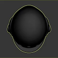 Black Glossy Full Face Protective Helmet With Strap And Chin Guard