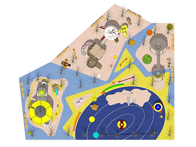 Children's Play Area Design With Colorful Play Structures And Safe Outdoor Zones 3d model