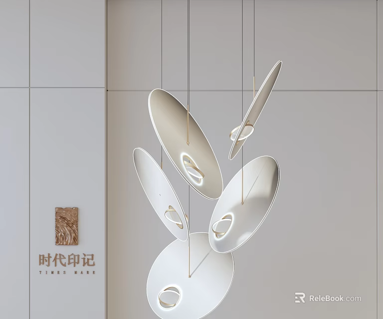 Modern White Chandelier With Contemporary Design And Multiple Abstract Hanging Elements 3d model