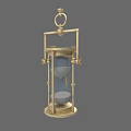 Classic Golden Hourglass With Intricate Metal Frame Hanging Ring And Stable Base