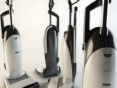 Modern Vacuum Cleaners With Different Styles And Sleek Design For Home Use 3d model