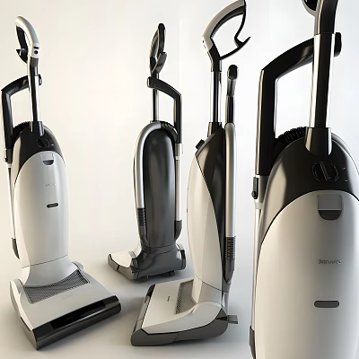 Modern Vacuum Cleaners With Different Styles And Sleek Design For Home Use 3d model