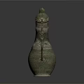 Ancient Bronze Sculpture With Carved Patterns Chain Handle And Decorative Lid