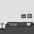 Mid-ancient style multi-person sofa 3d model