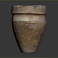 Handcrafted Terracotta Clay Pot With Intricate Carved Patterns Rounded Rim And Conical Base